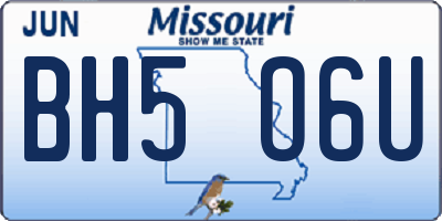 MO license plate BH5O6U