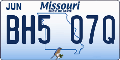 MO license plate BH5O7Q