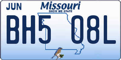 MO license plate BH5O8L