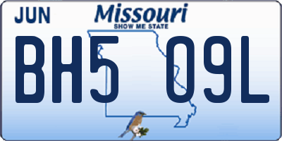 MO license plate BH5O9L