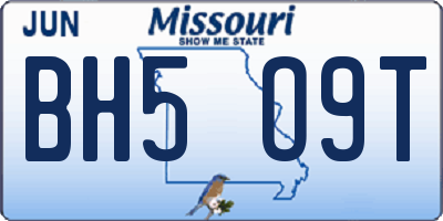 MO license plate BH5O9T