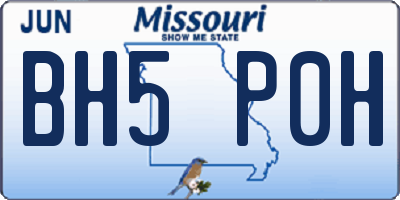 MO license plate BH5P0H