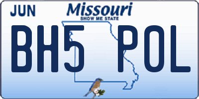 MO license plate BH5P0L