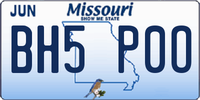 MO license plate BH5P0O