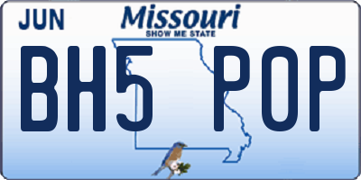 MO license plate BH5P0P