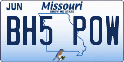 MO license plate BH5P0W