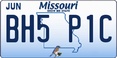MO license plate BH5P1C