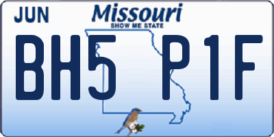 MO license plate BH5P1F