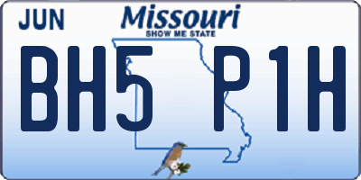 MO license plate BH5P1H