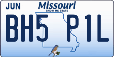 MO license plate BH5P1L