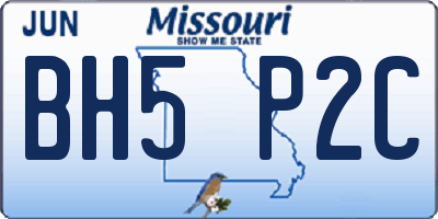 MO license plate BH5P2C
