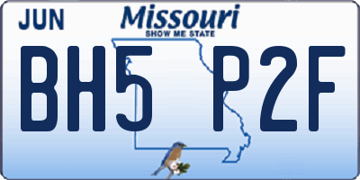 MO license plate BH5P2F