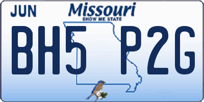 MO license plate BH5P2G