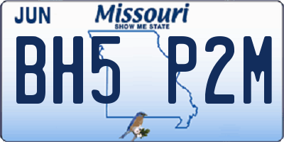 MO license plate BH5P2M