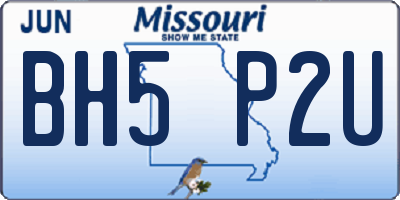 MO license plate BH5P2U