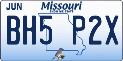 MO license plate BH5P2X