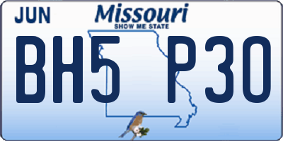 MO license plate BH5P3O