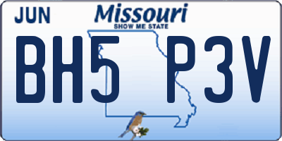 MO license plate BH5P3V