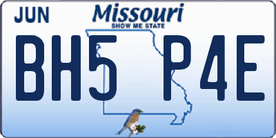 MO license plate BH5P4E