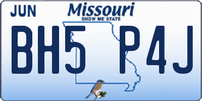 MO license plate BH5P4J