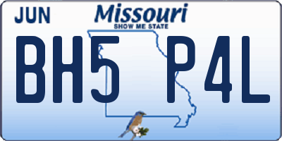 MO license plate BH5P4L