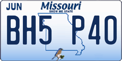 MO license plate BH5P4O