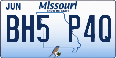 MO license plate BH5P4Q