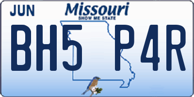 MO license plate BH5P4R