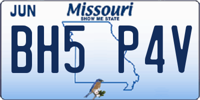 MO license plate BH5P4V