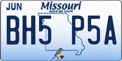 MO license plate BH5P5A