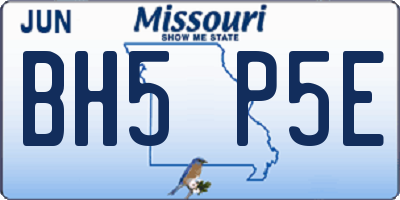 MO license plate BH5P5E