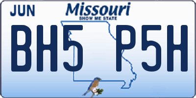 MO license plate BH5P5H
