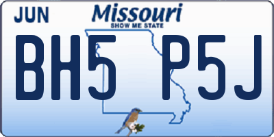 MO license plate BH5P5J