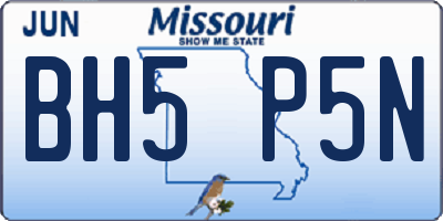 MO license plate BH5P5N