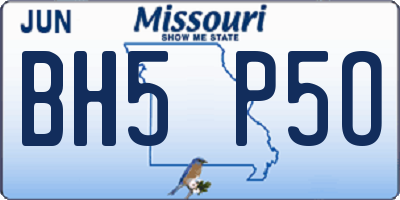 MO license plate BH5P5O