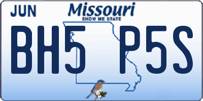 MO license plate BH5P5S