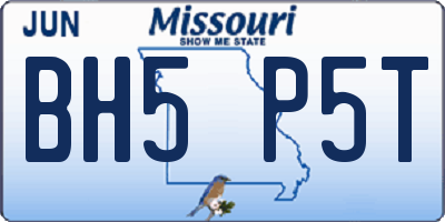 MO license plate BH5P5T
