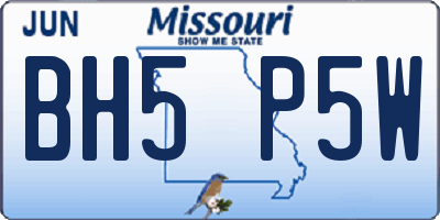 MO license plate BH5P5W