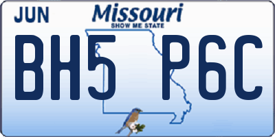 MO license plate BH5P6C