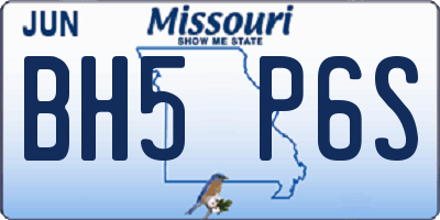 MO license plate BH5P6S