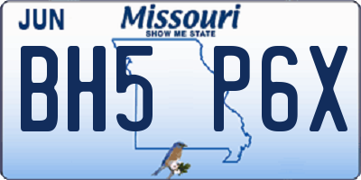 MO license plate BH5P6X