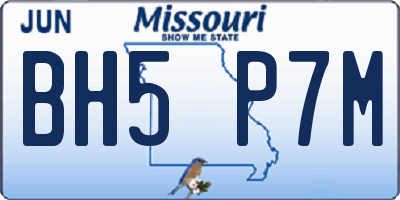 MO license plate BH5P7M