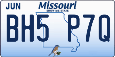 MO license plate BH5P7Q