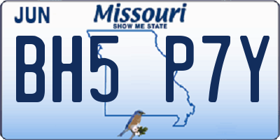 MO license plate BH5P7Y