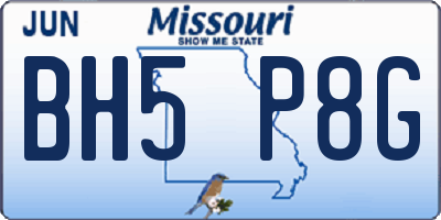 MO license plate BH5P8G