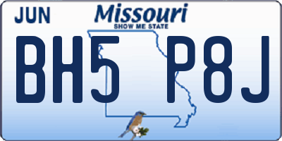 MO license plate BH5P8J