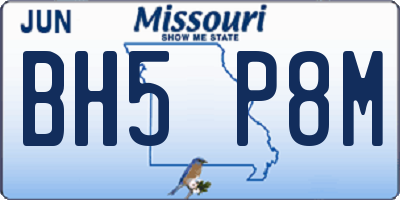 MO license plate BH5P8M