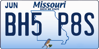 MO license plate BH5P8S