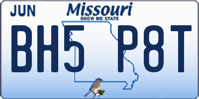 MO license plate BH5P8T