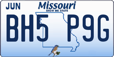 MO license plate BH5P9G